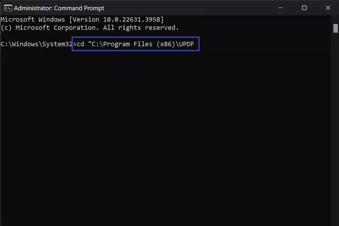 navigate to pdf install directory