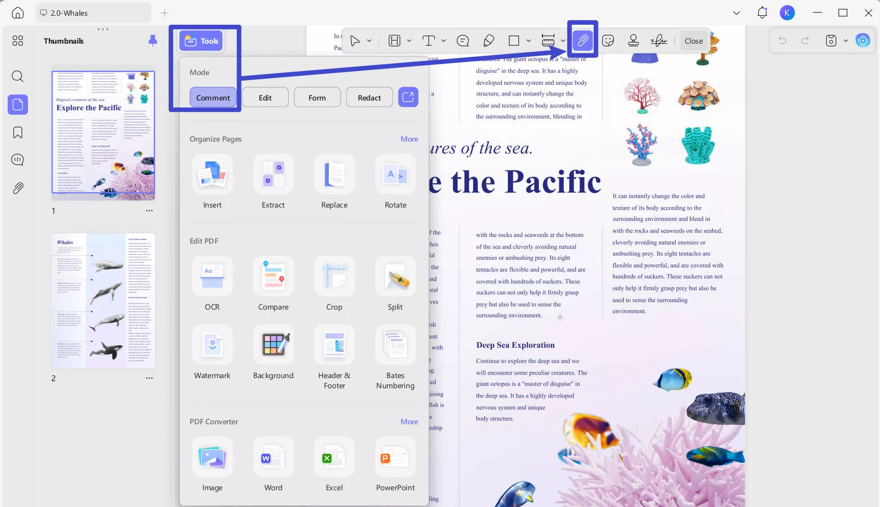 add attachment in updf