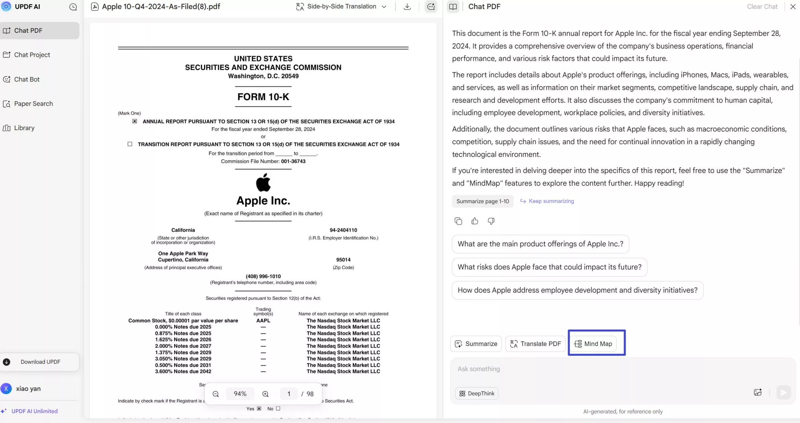 convert pdf to mind map with updf online ai