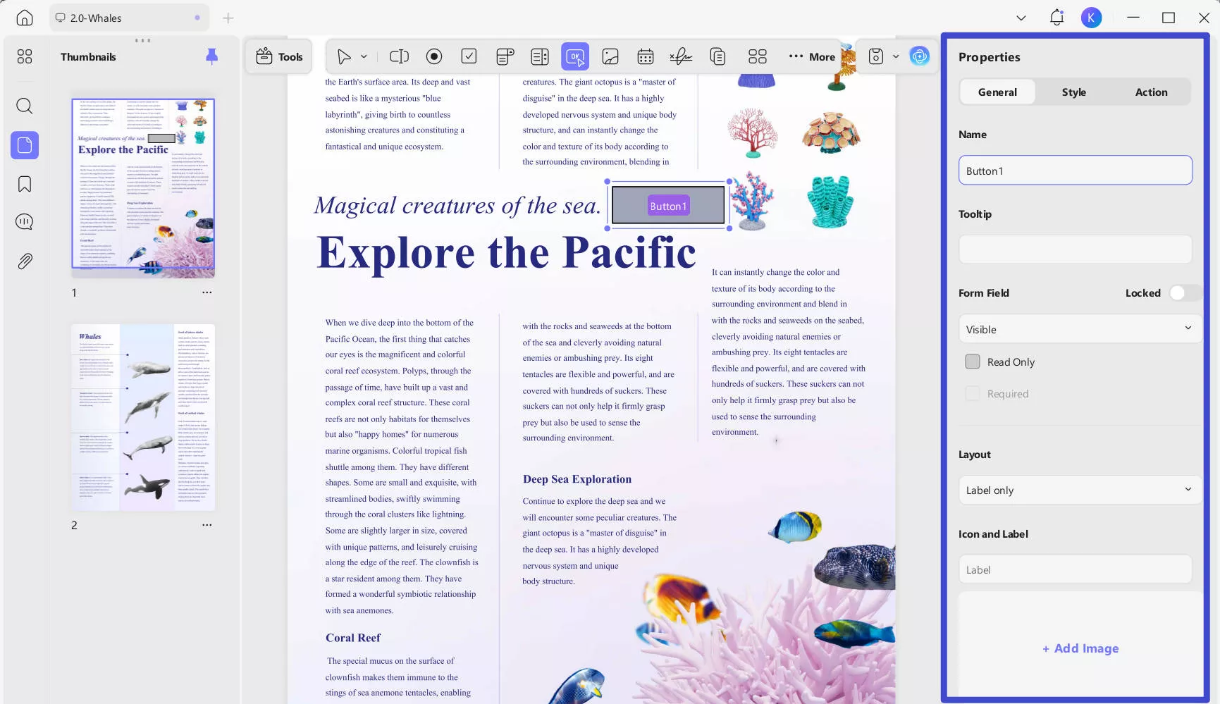 edit button properties