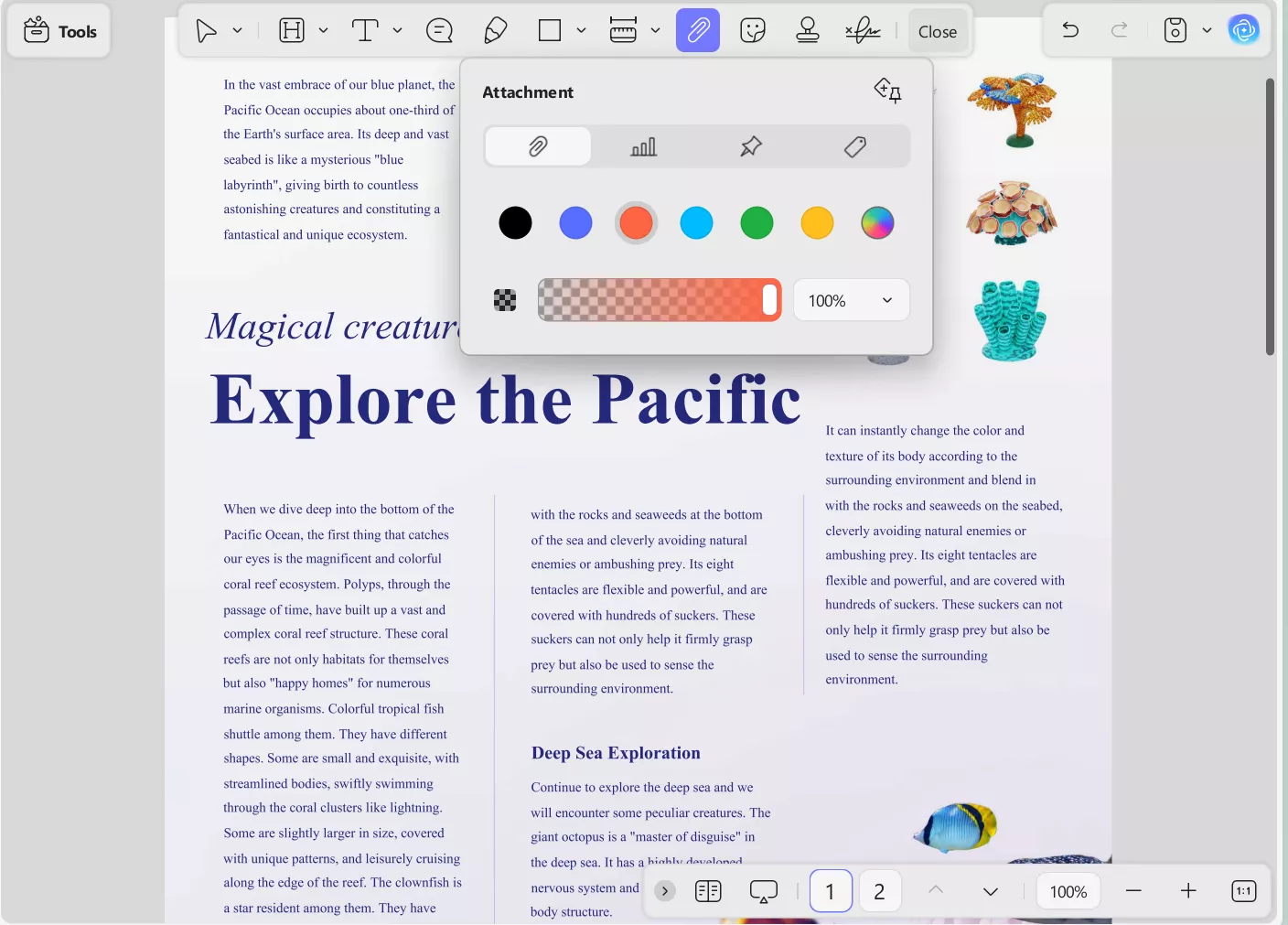 choose color and opacity