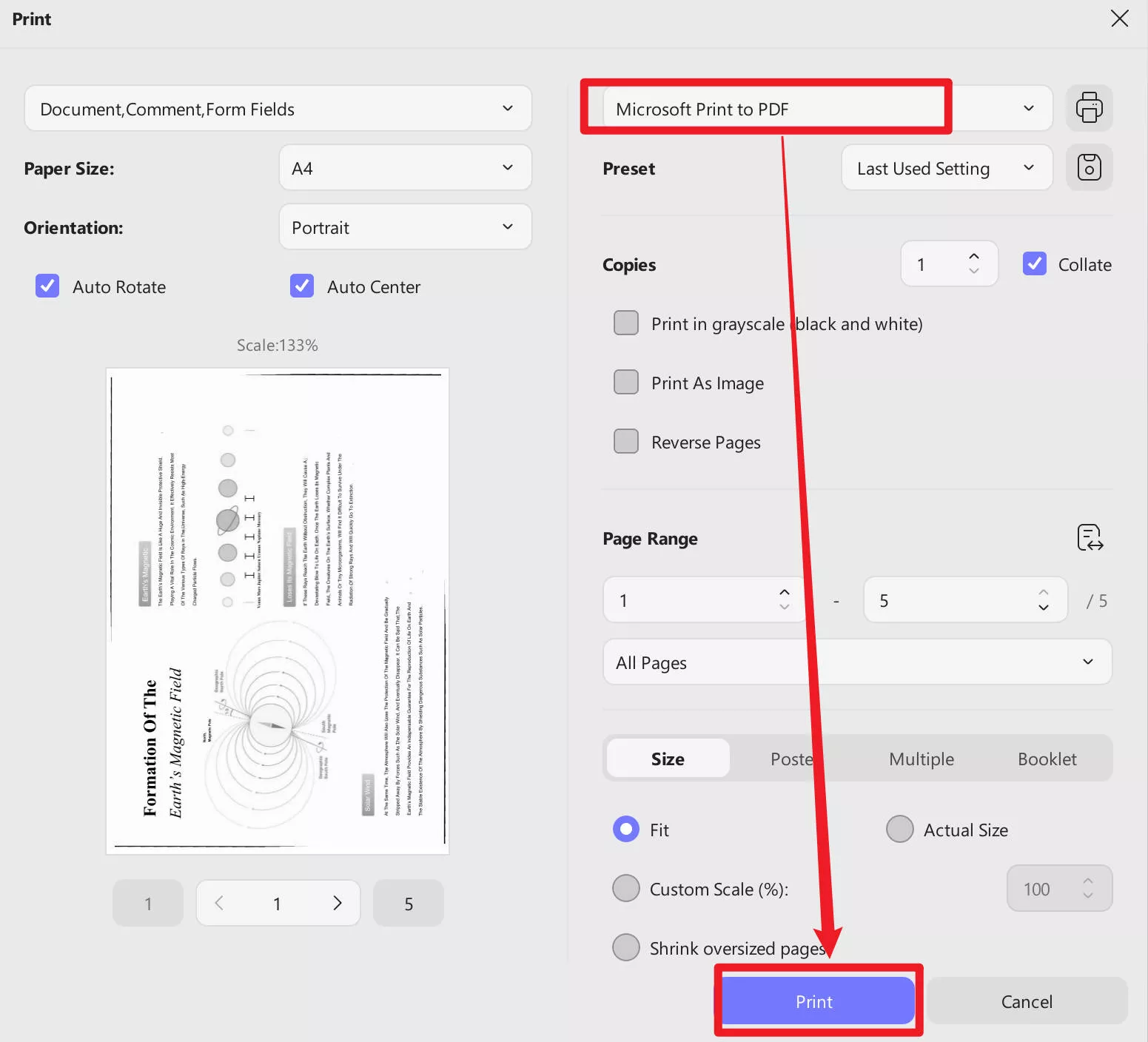 print as microsoft print to pdf using updf