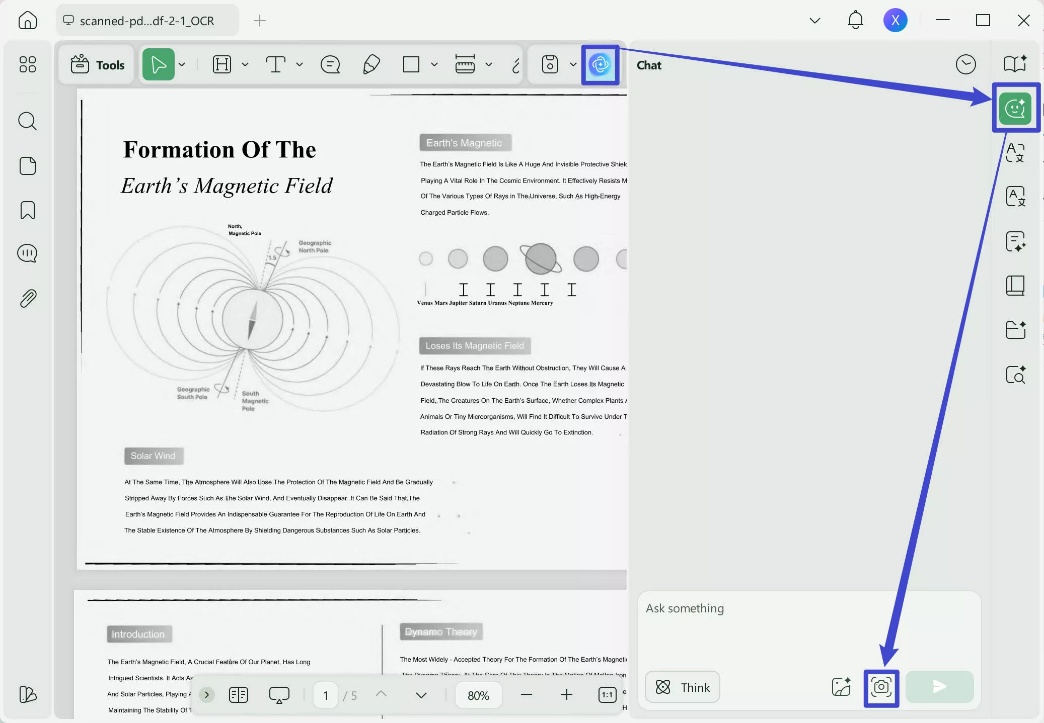 screenshot icon in updf ai