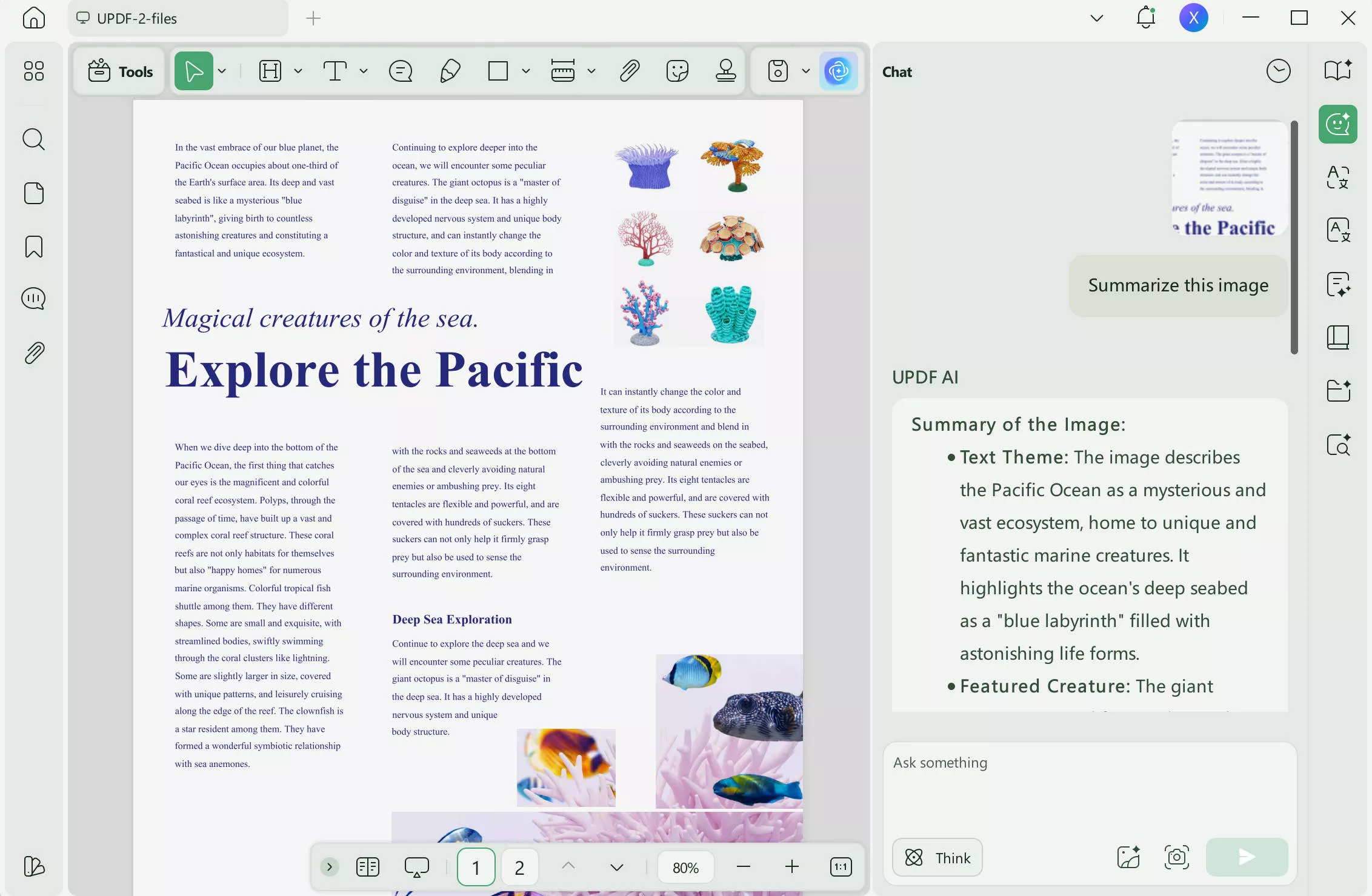 Summarize the image after screenshot with updf ai