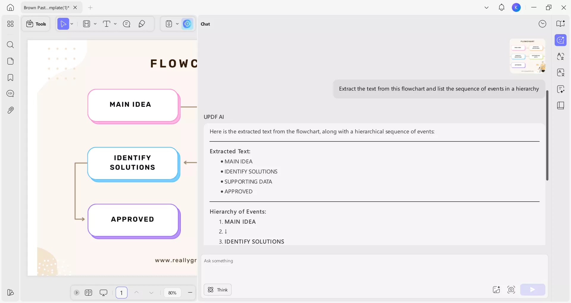 text extraction from flowchart with updf ai offline