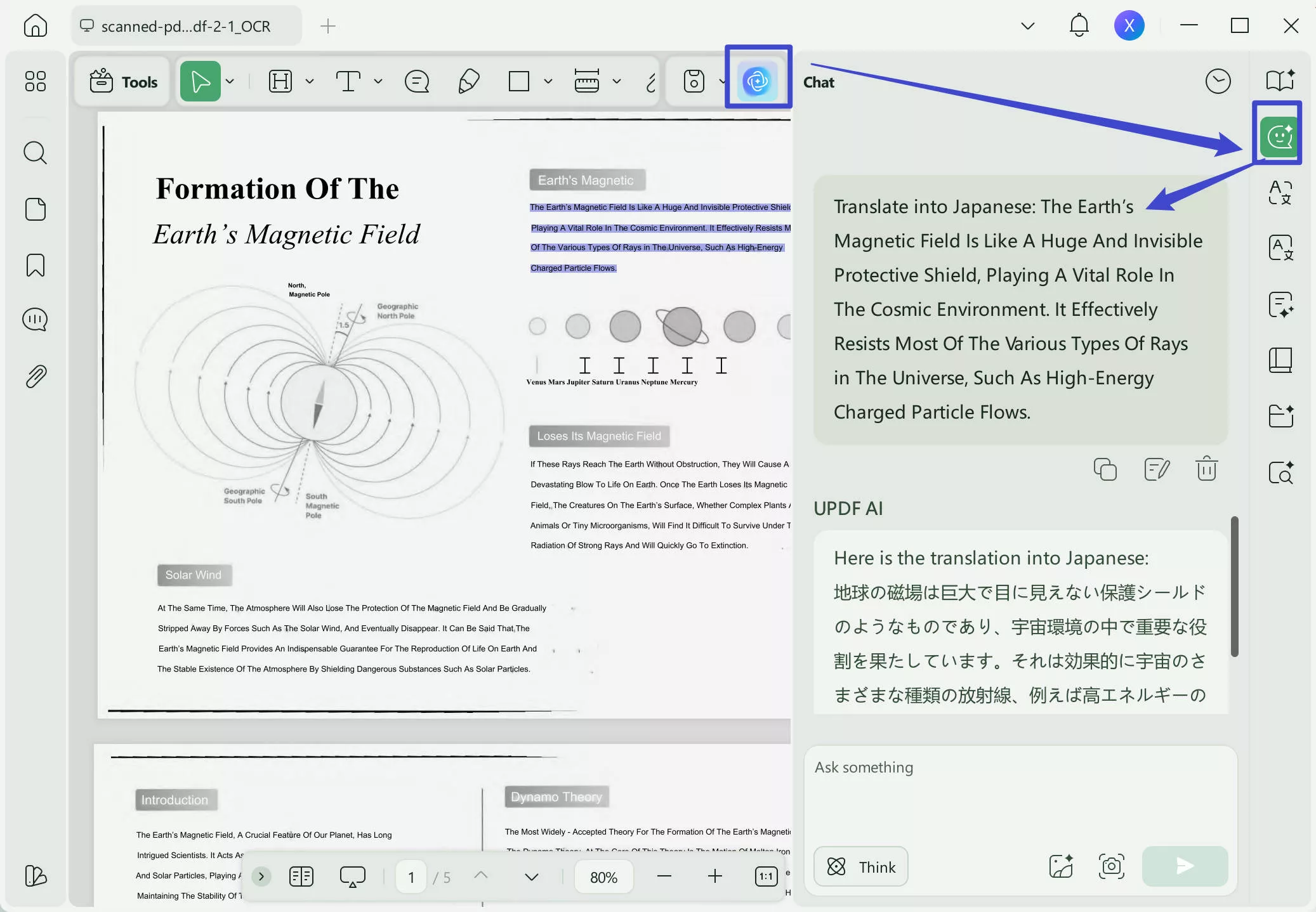 translate the content by copying to updf ai