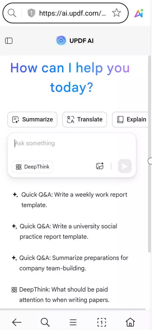 click on the image icon updf ai online