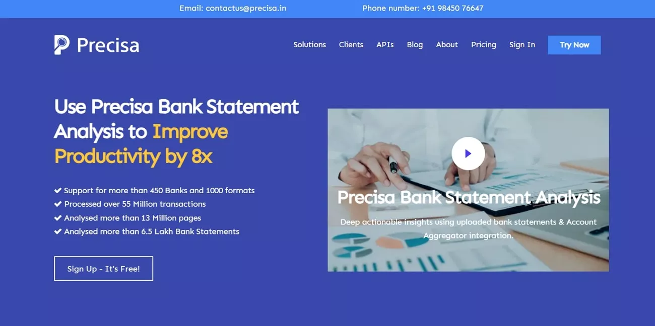 precisa bank statement analyzers