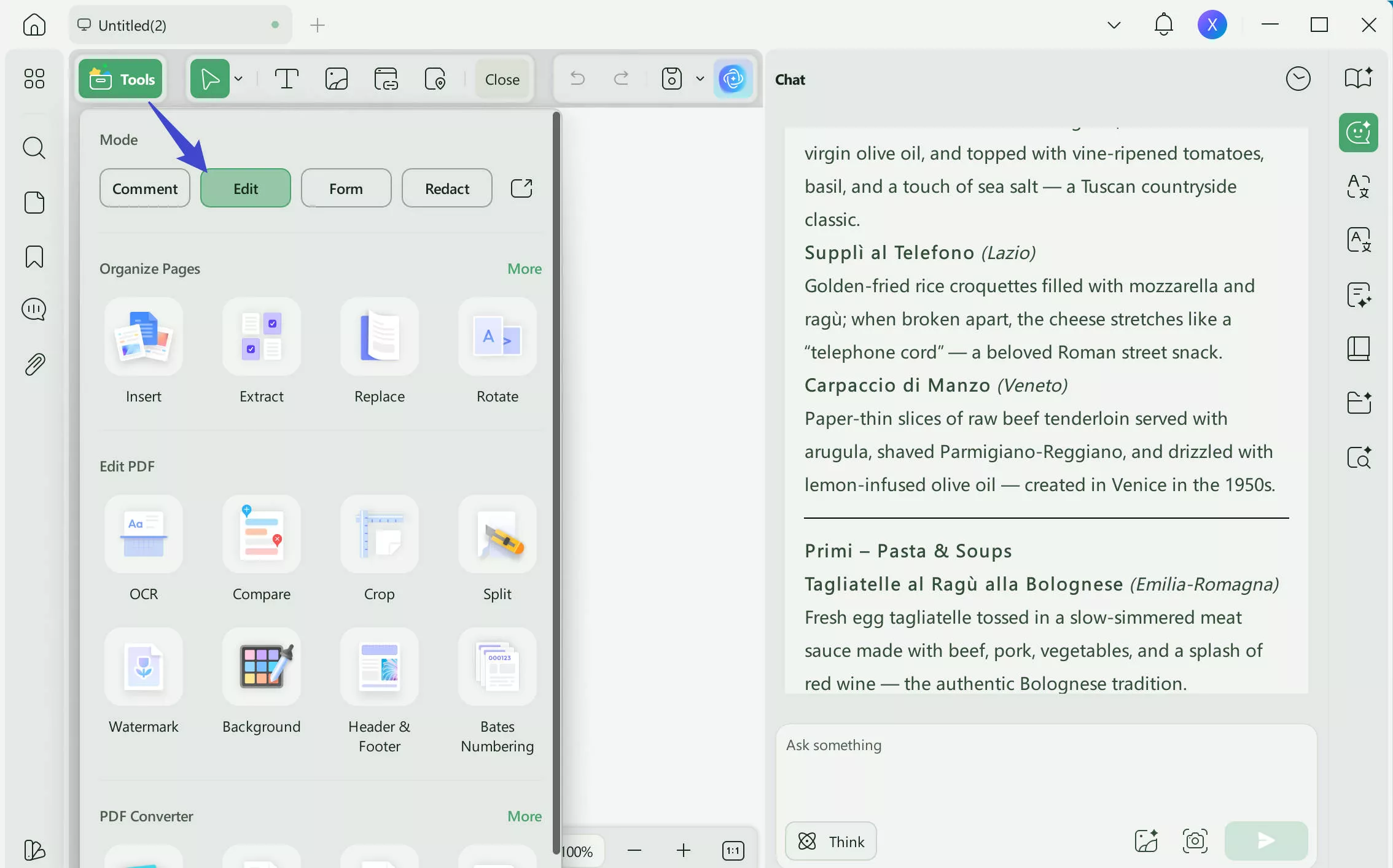 edit the generated menu