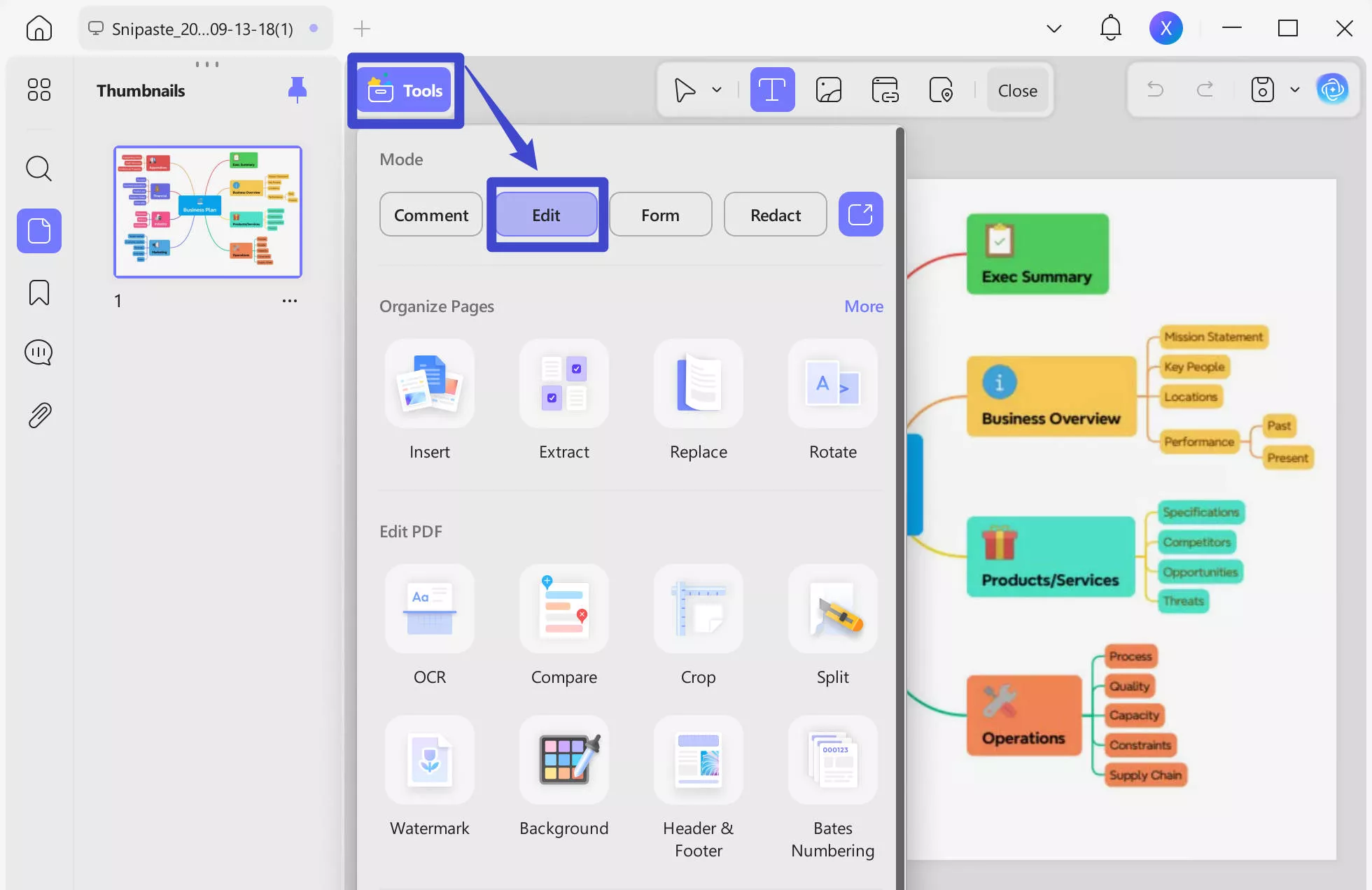updf ai mind map maker
