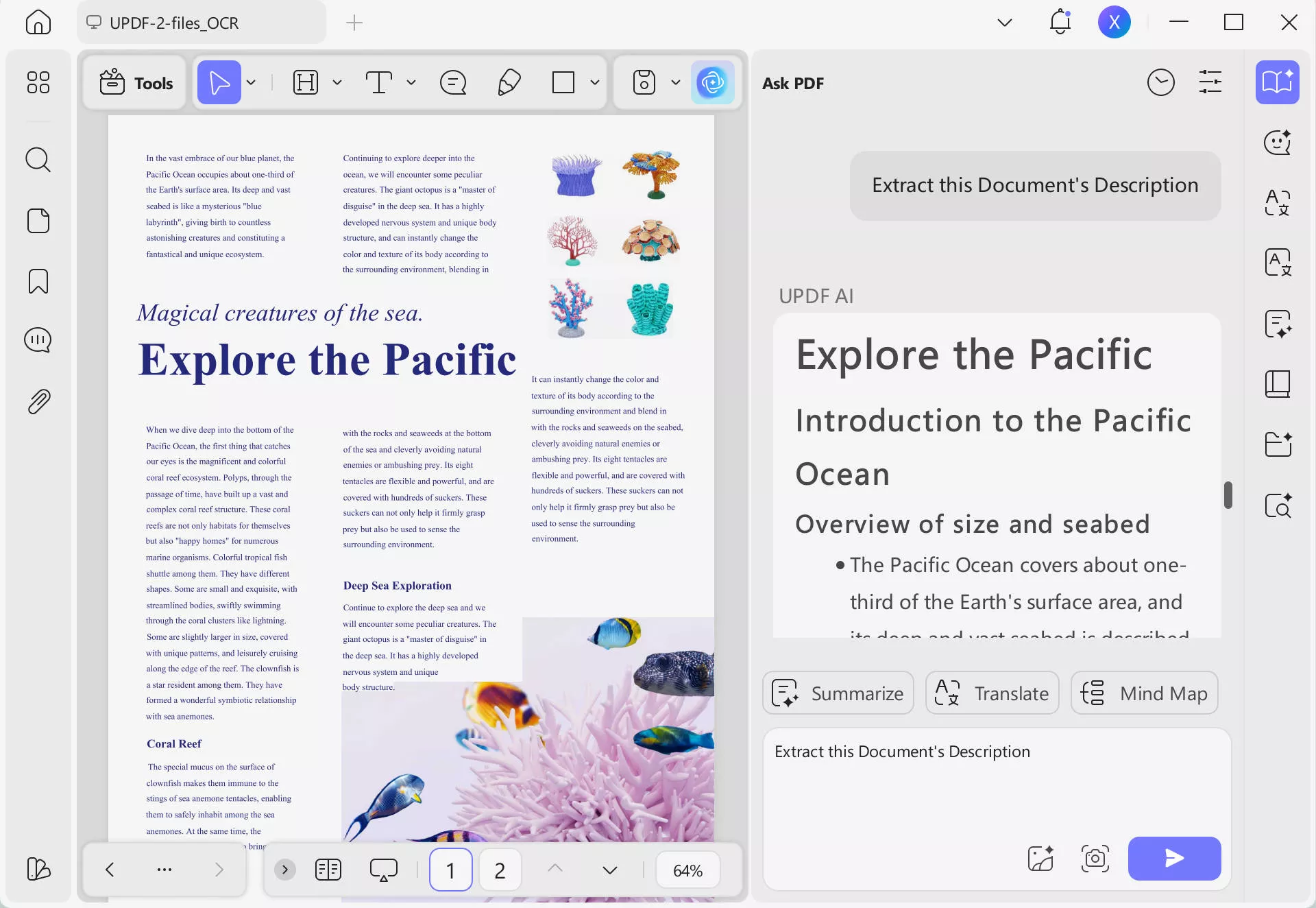 extract document description via send icon