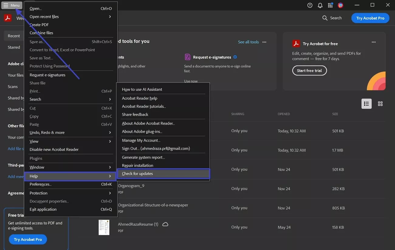 update old version adobe acrobat