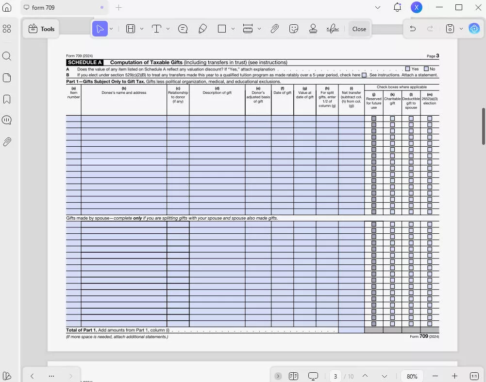 Calculate Taxable Gifts
