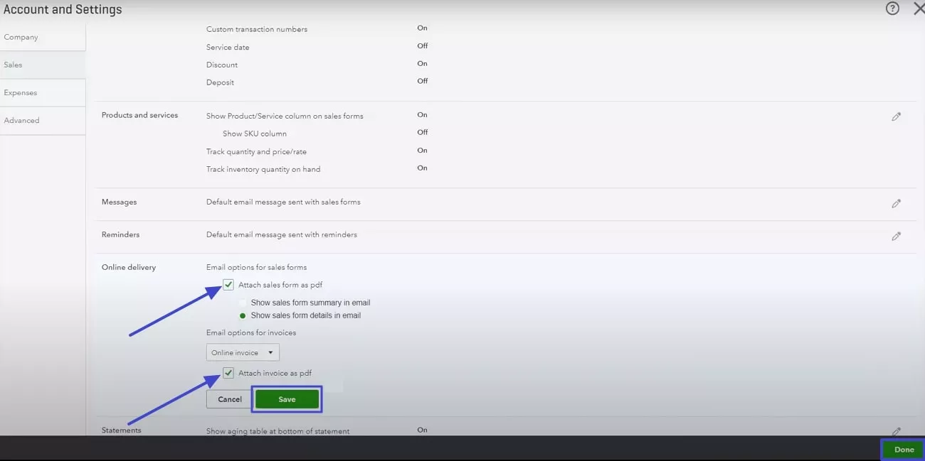attach sales form as pdf
