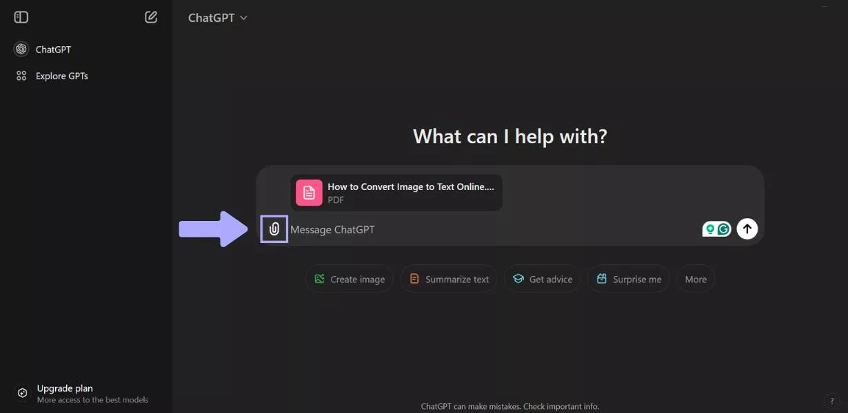 upload a pdf to chatgpt