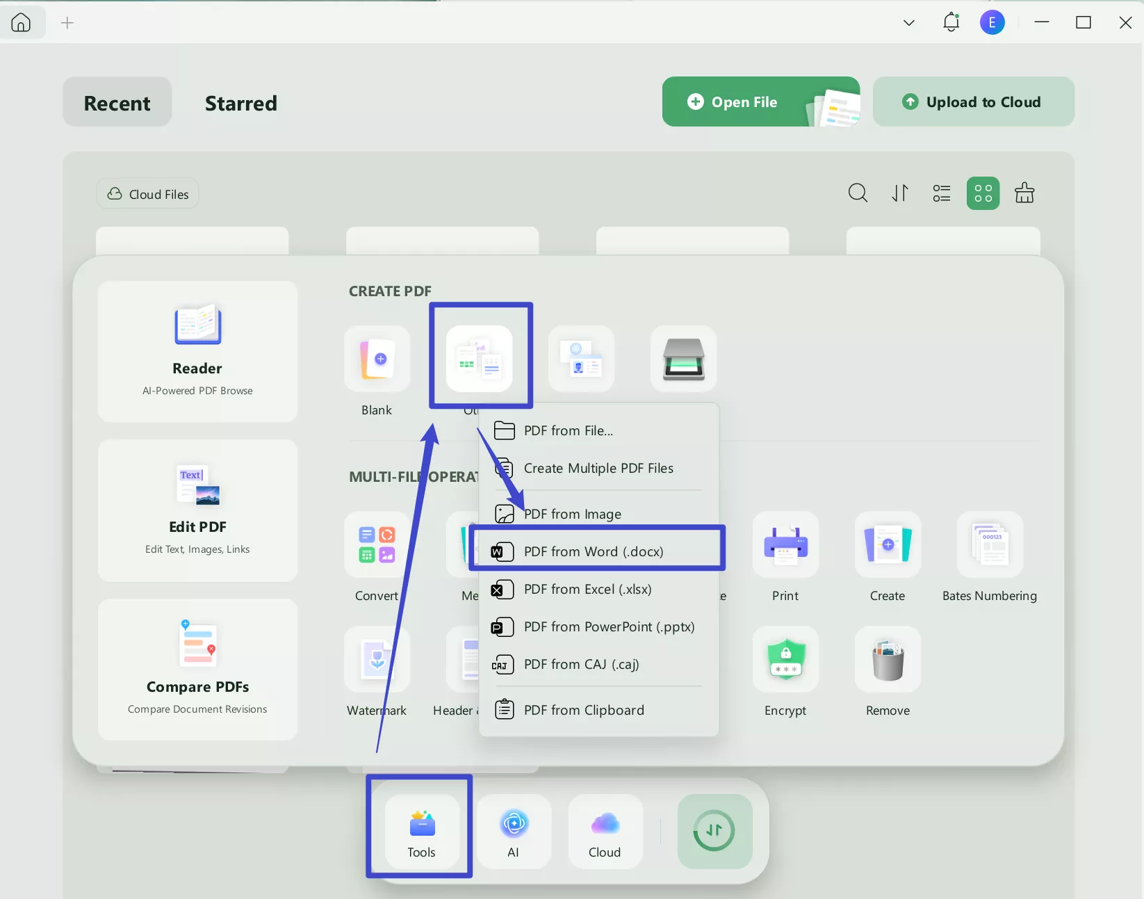 word to pdf updf on windows