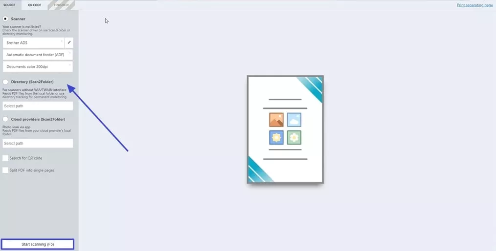 choose directory and start scanning