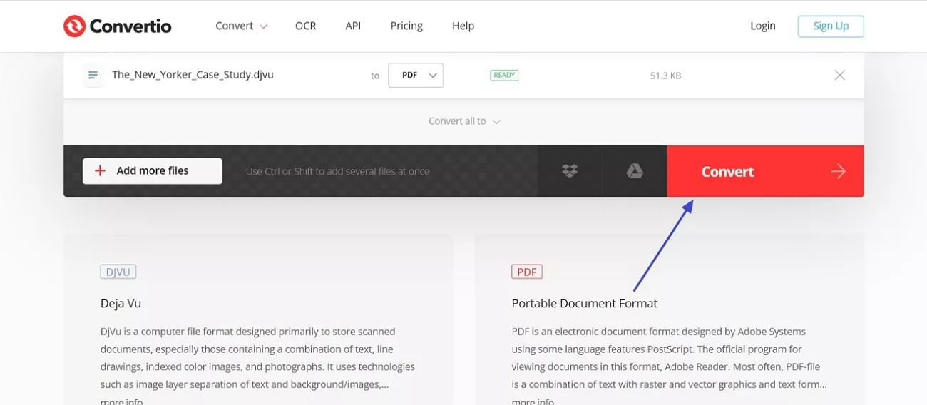 convert djvu to pdf convertio