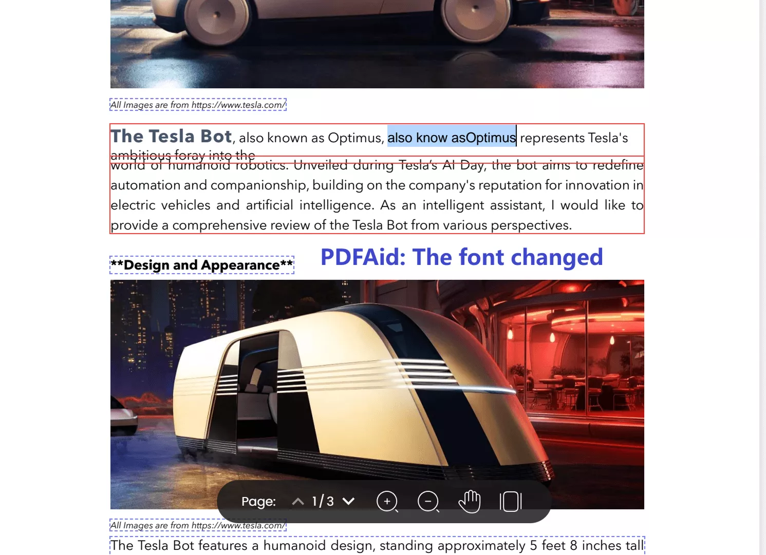 edit PDF text using PDFAid