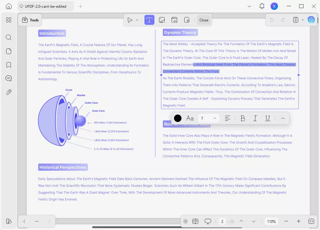 edit PDF text using UPDF