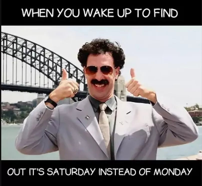happy weekend morning meme