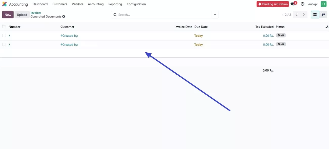 ocr results on multiple invoices