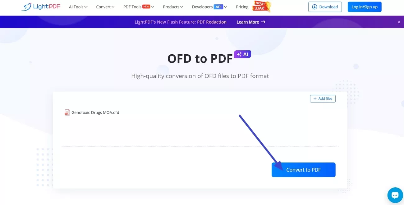 convert ofd to pdf ligthpdf