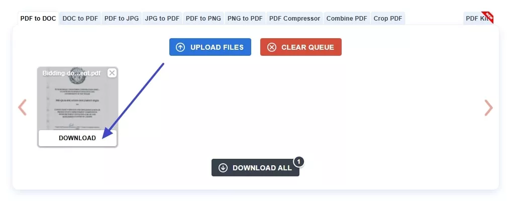 press download on image