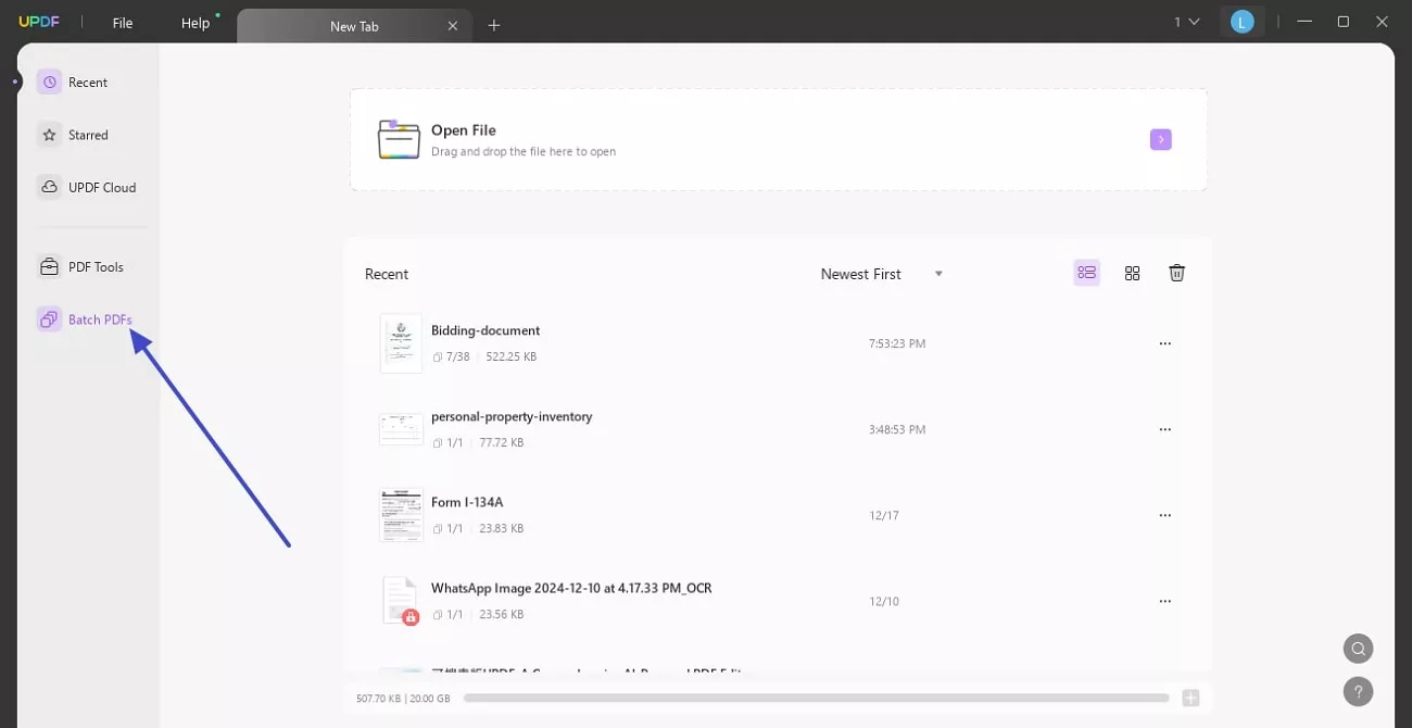 locate batch pdfs feature
