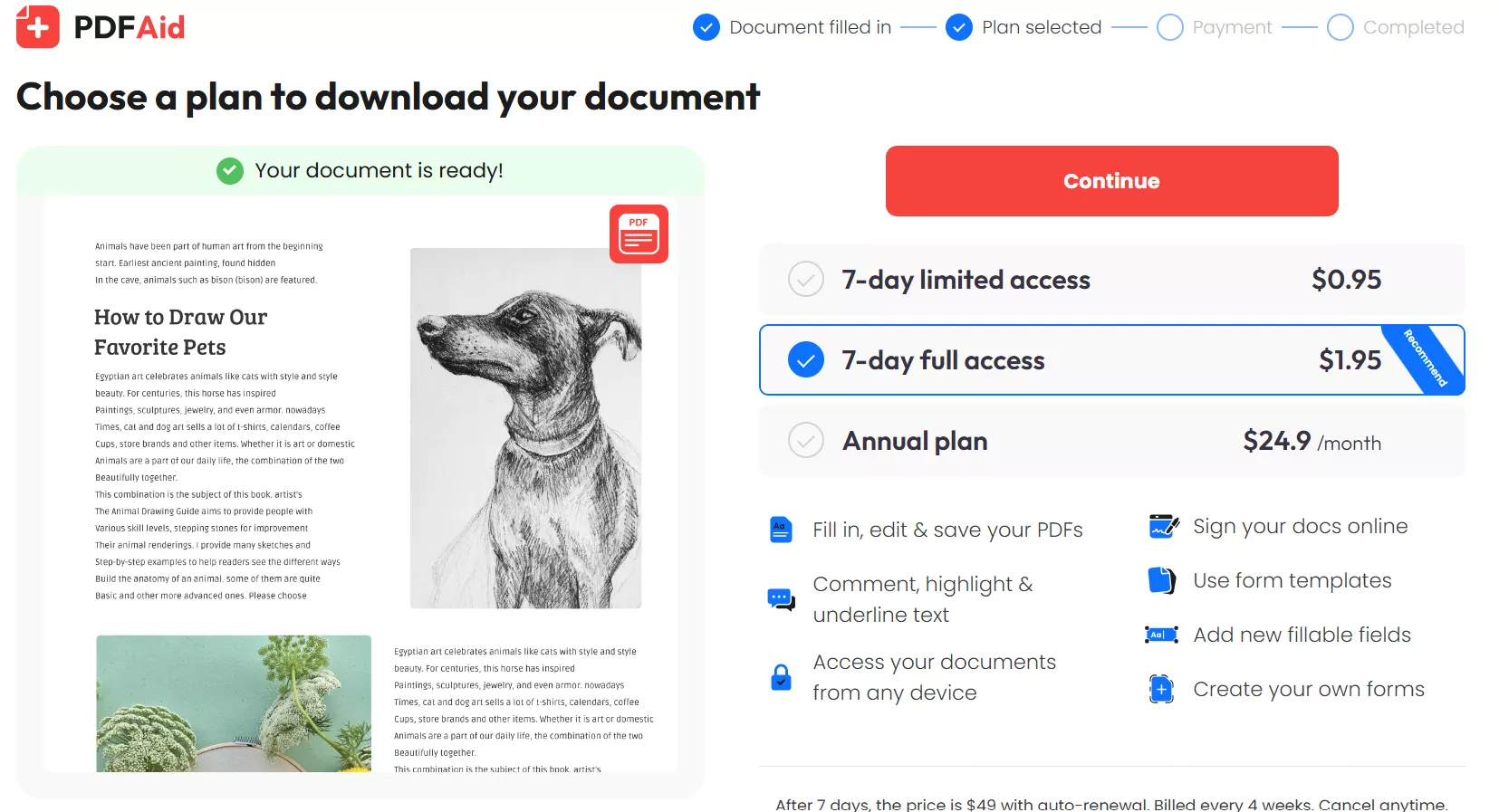 PDFAid purchase request