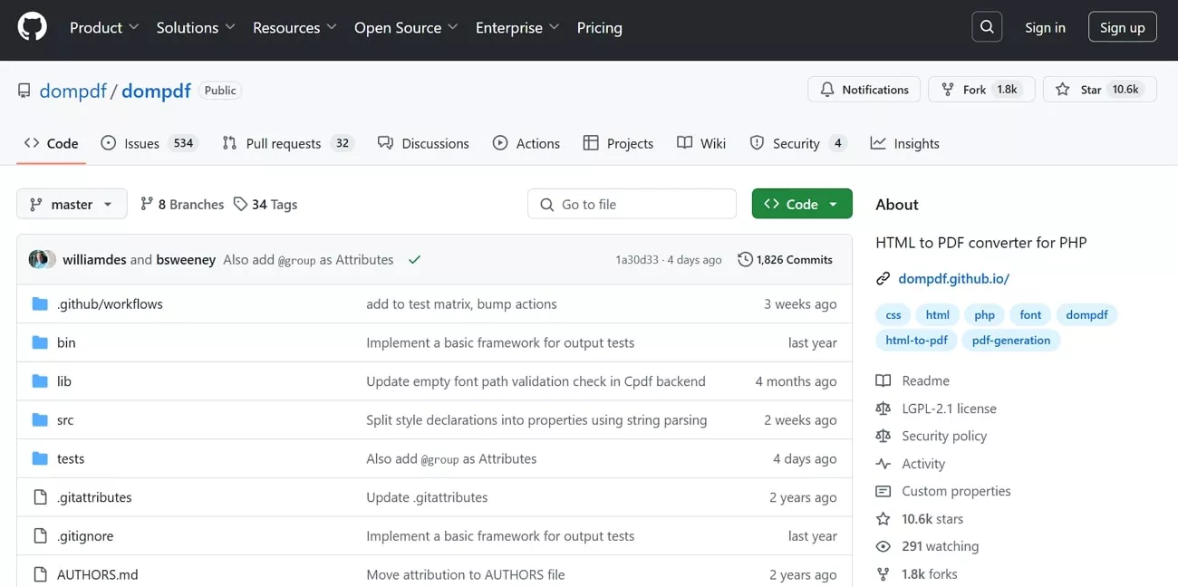 dompdf php to pdf converter