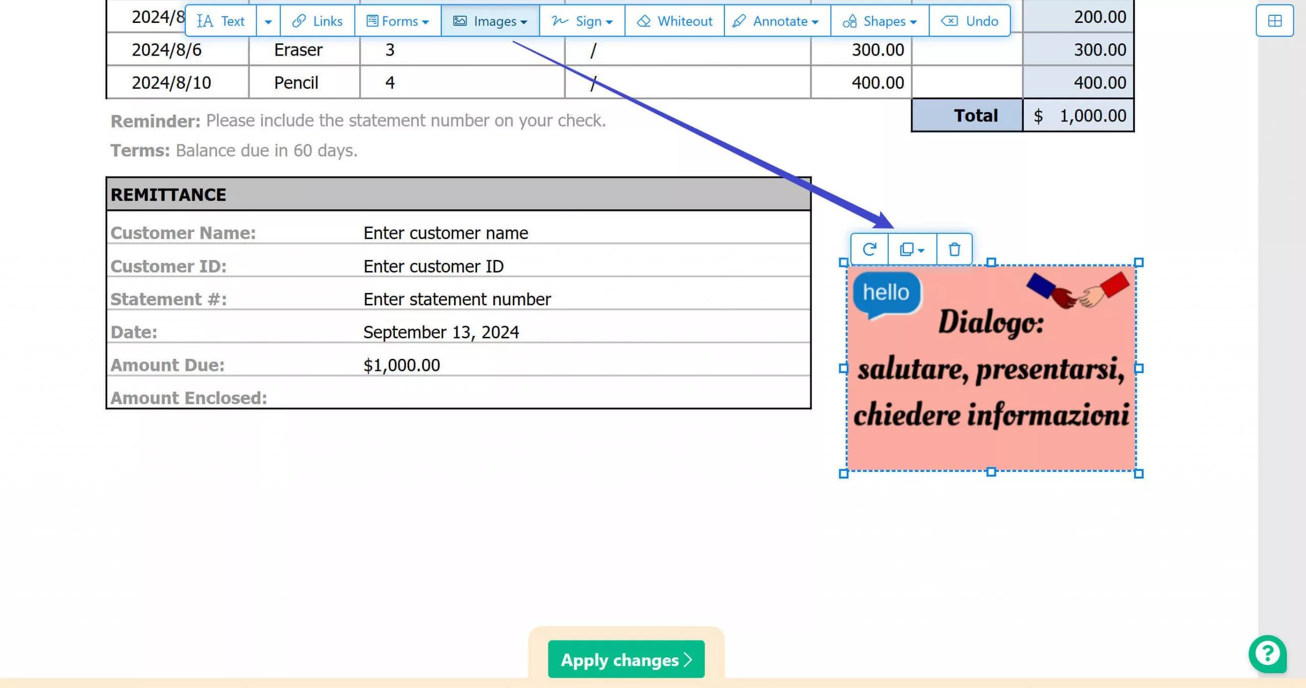 adjust image position
