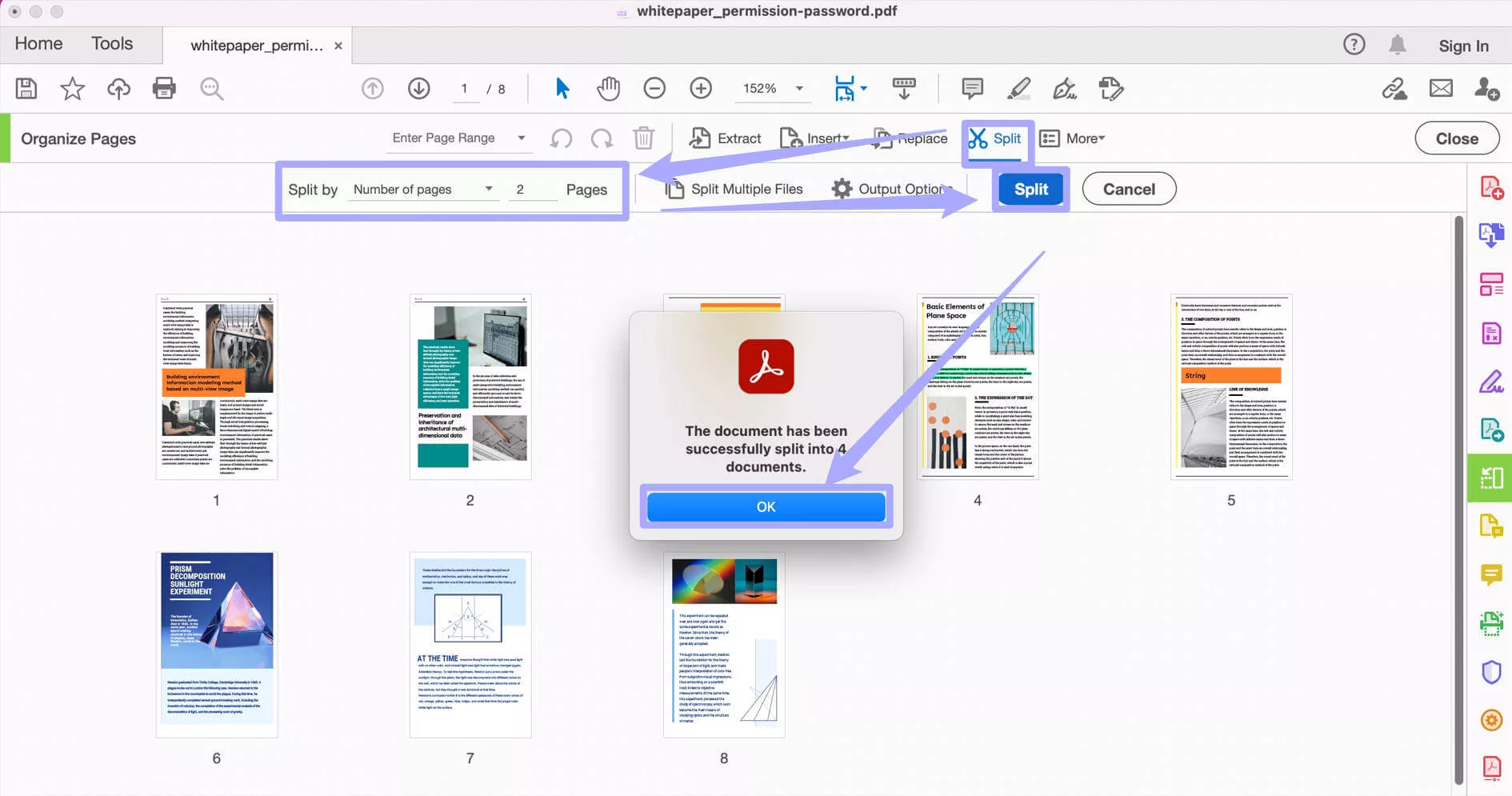 split pdf with adobe acrobat