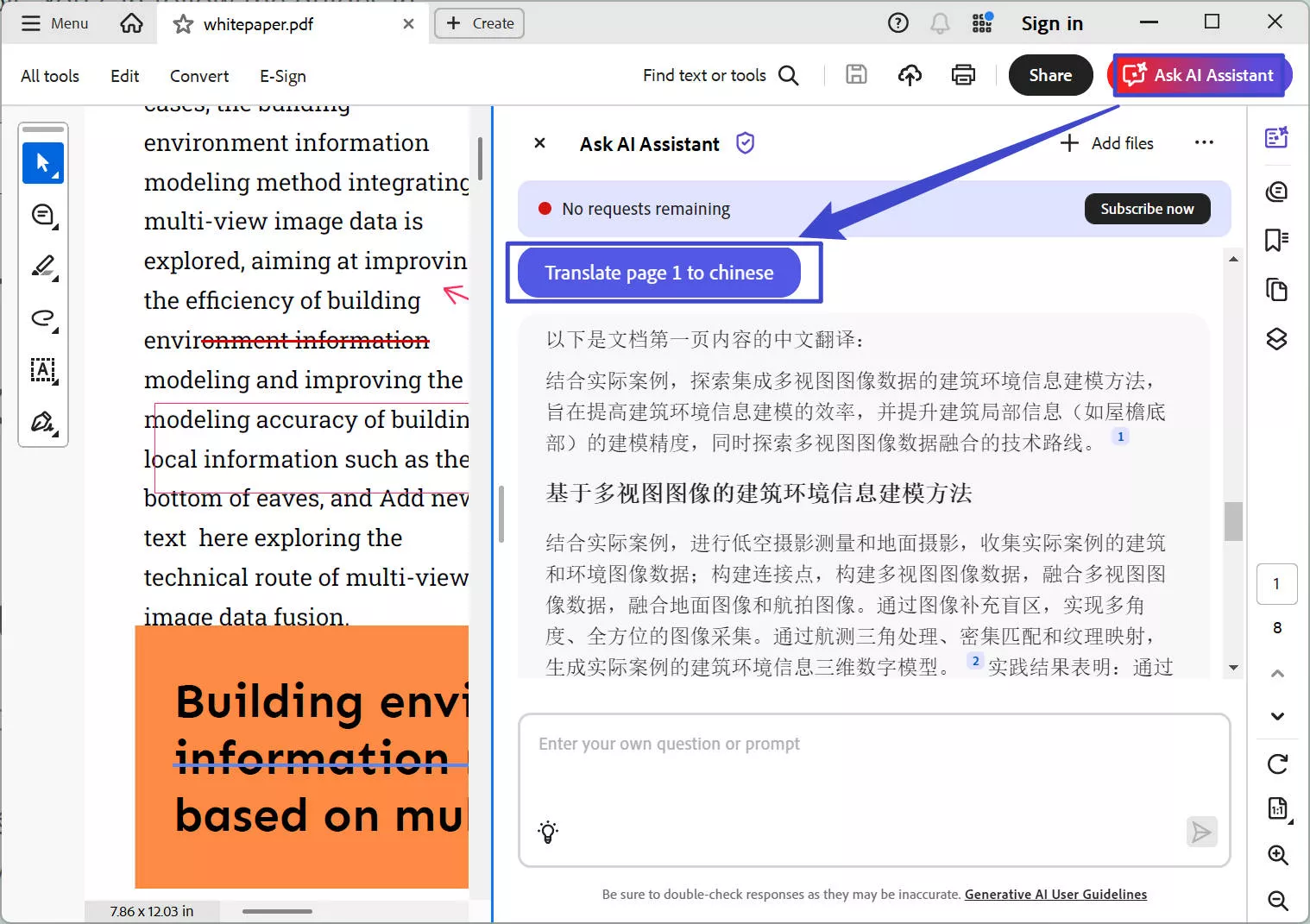 translate pdf with adobe acrobat ai