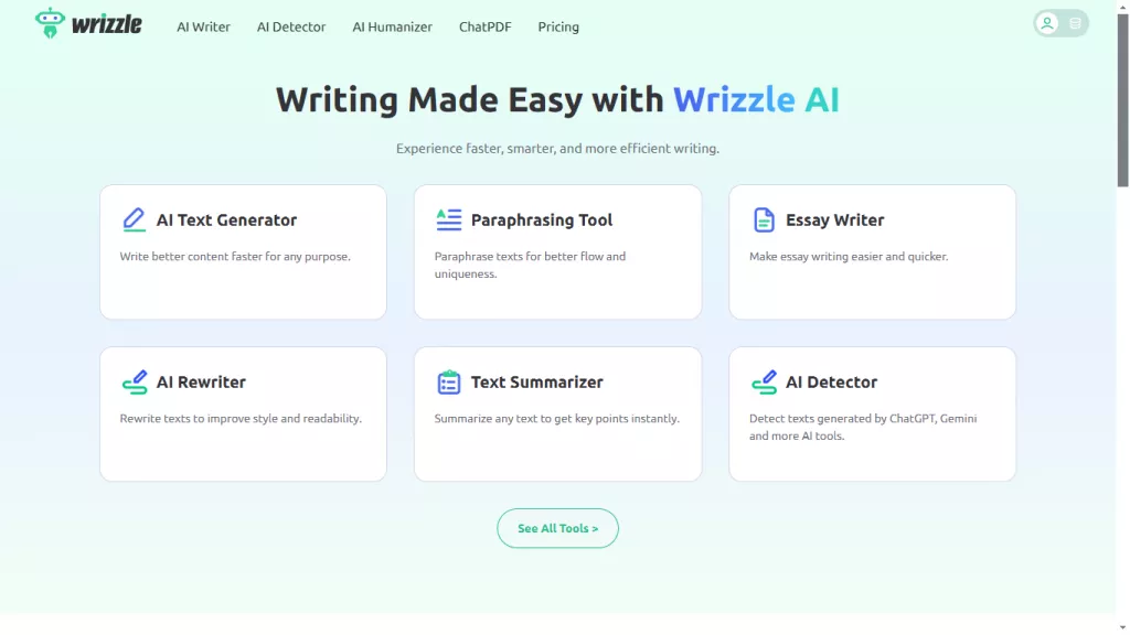 wrizzle ai interface