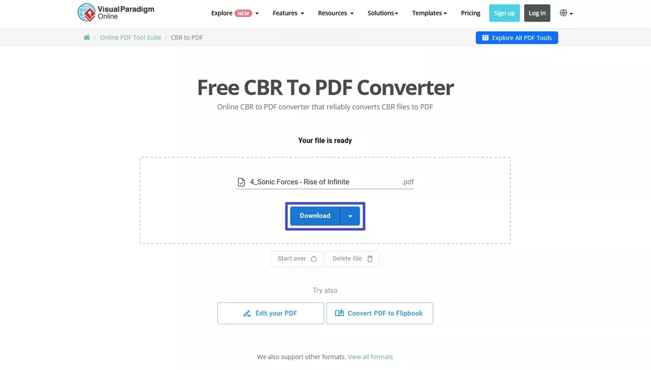 access pdfs via download button