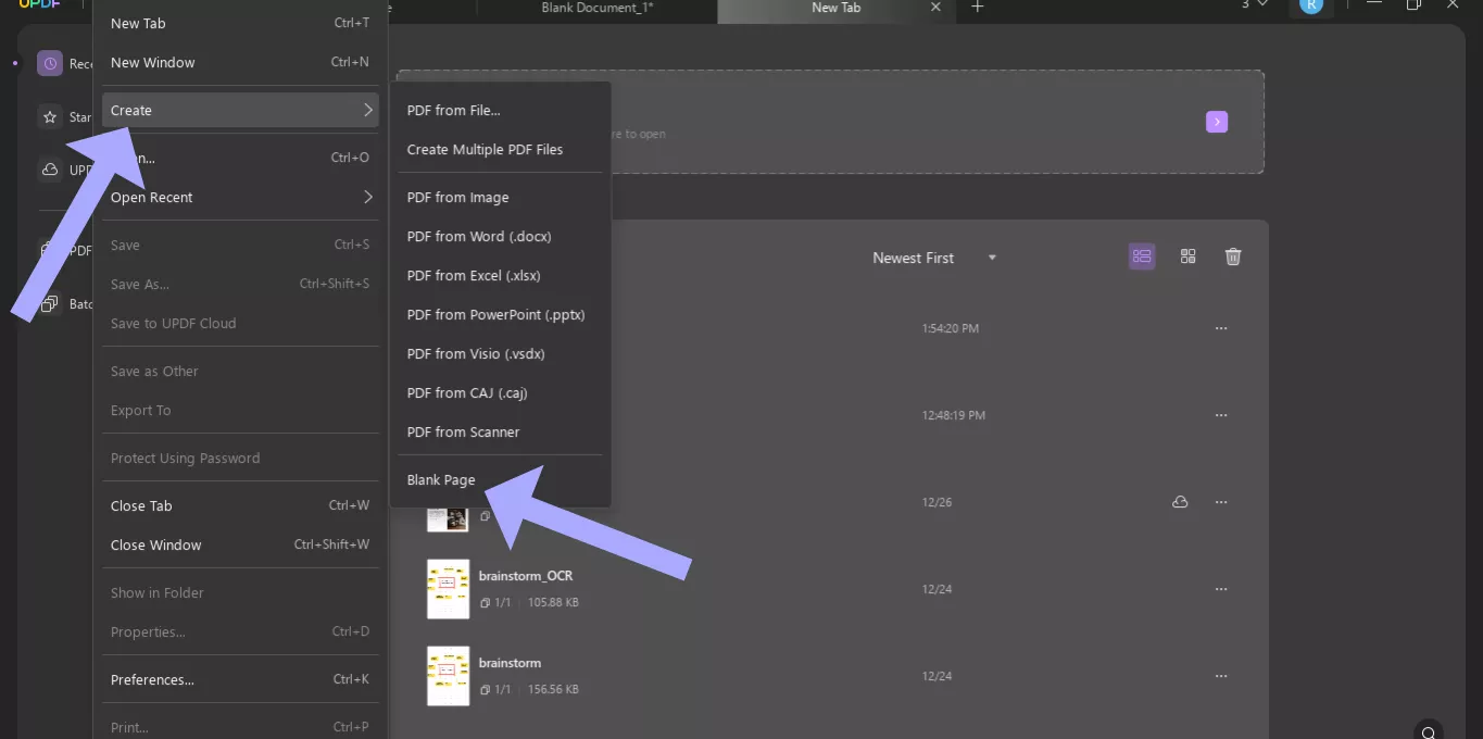 create pdf resume from blank updf