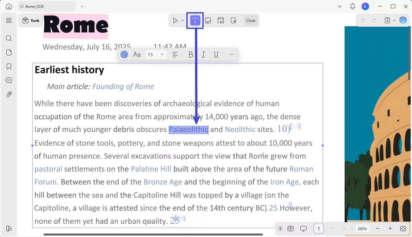 delete text updf windows