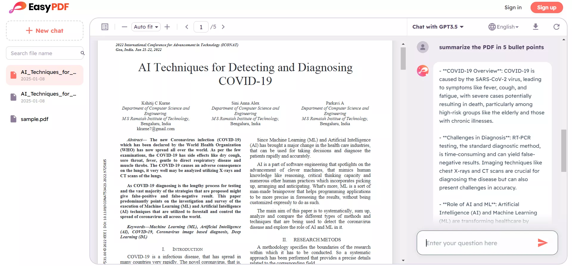 Summarize PDF with EasyPDF