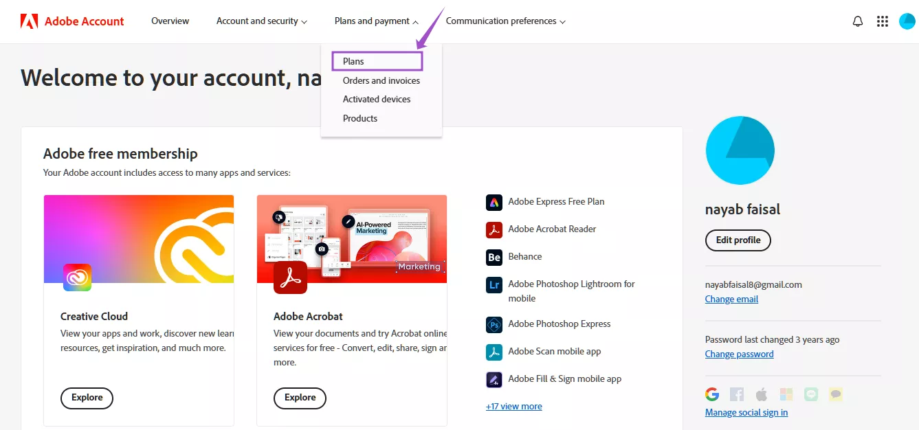 go to plans in acrobat