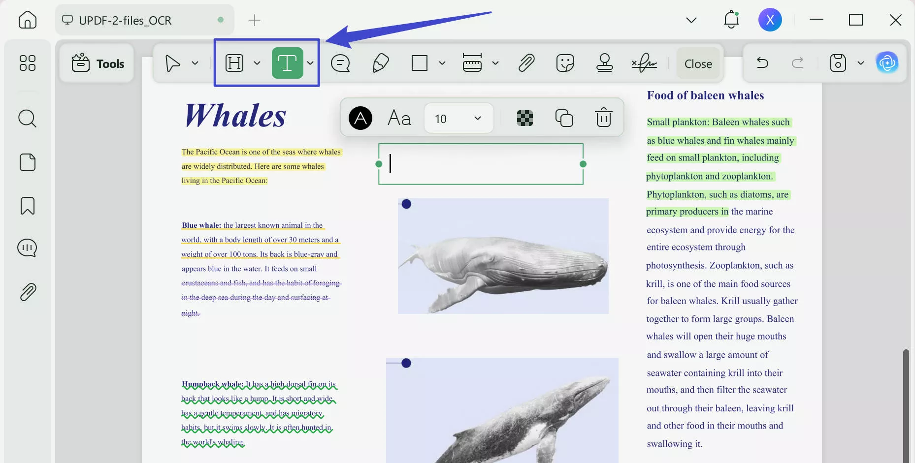 highlight text and add comment