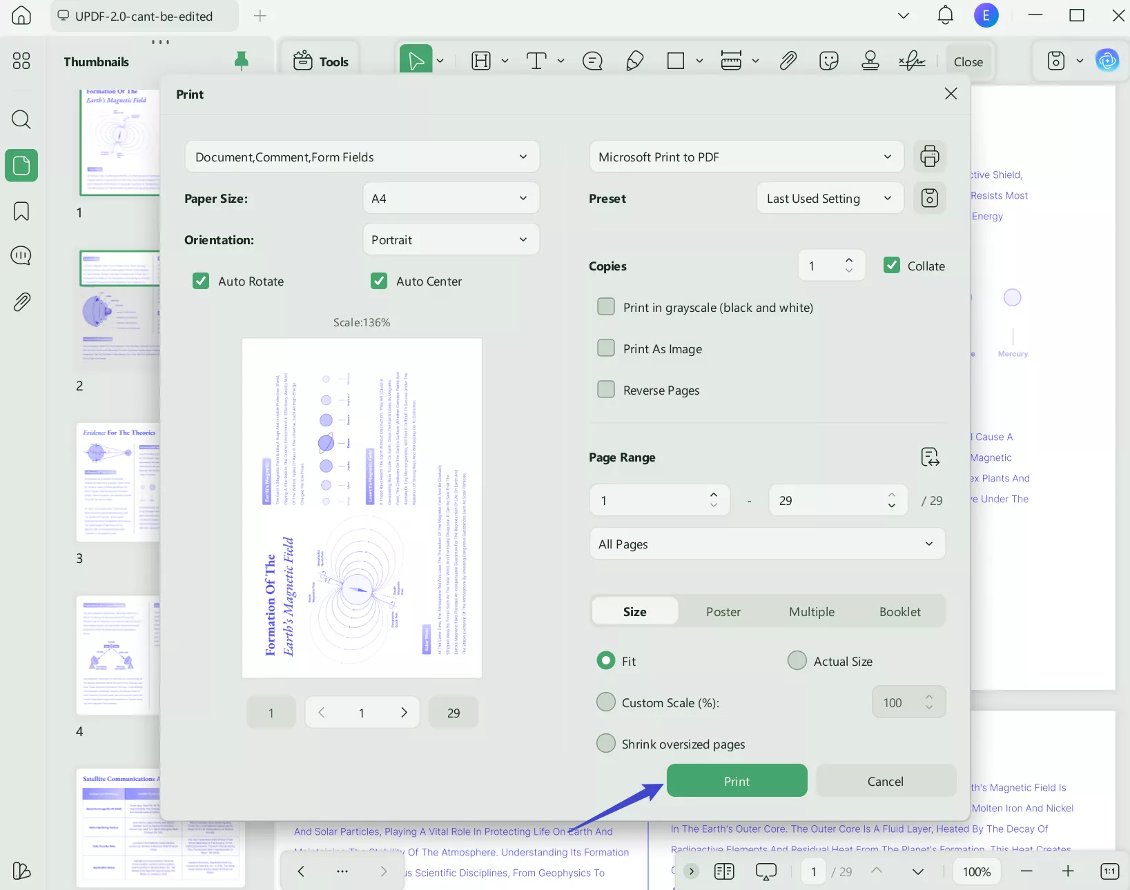 define settings to printing duplex