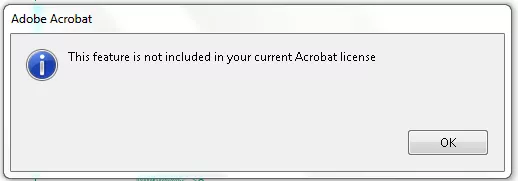 This feature is not included in your current Acrobat license