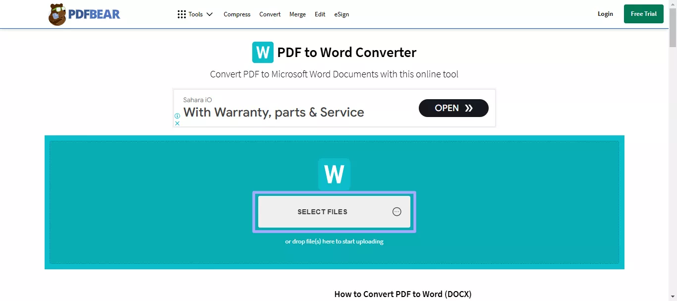 upload your pdf file to pdfbear
