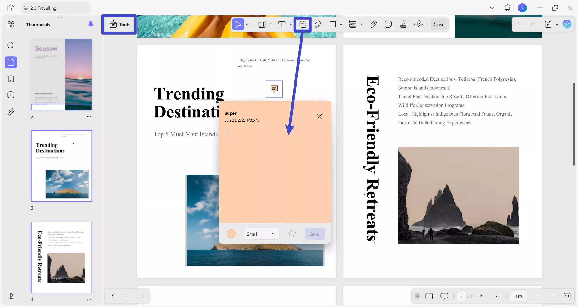 adding notes in updf