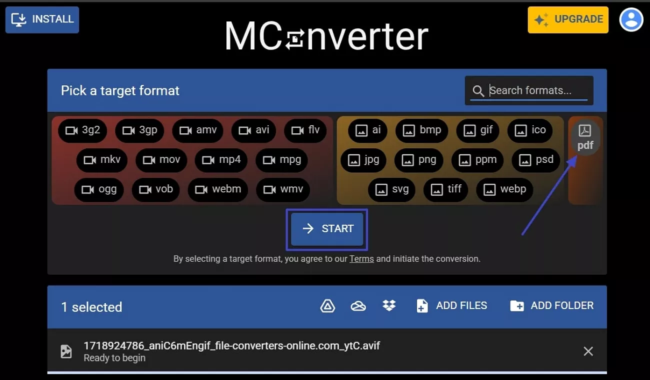 set target and convert mconverter