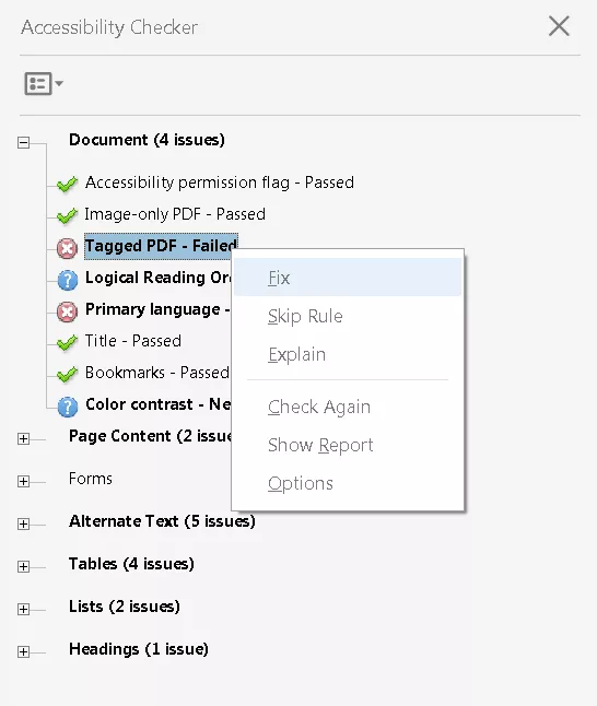 accessibility issues