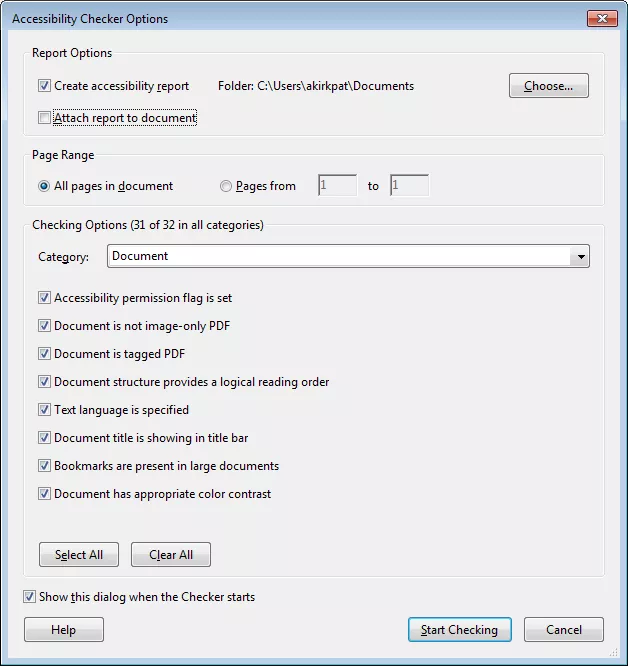 check for accessibility