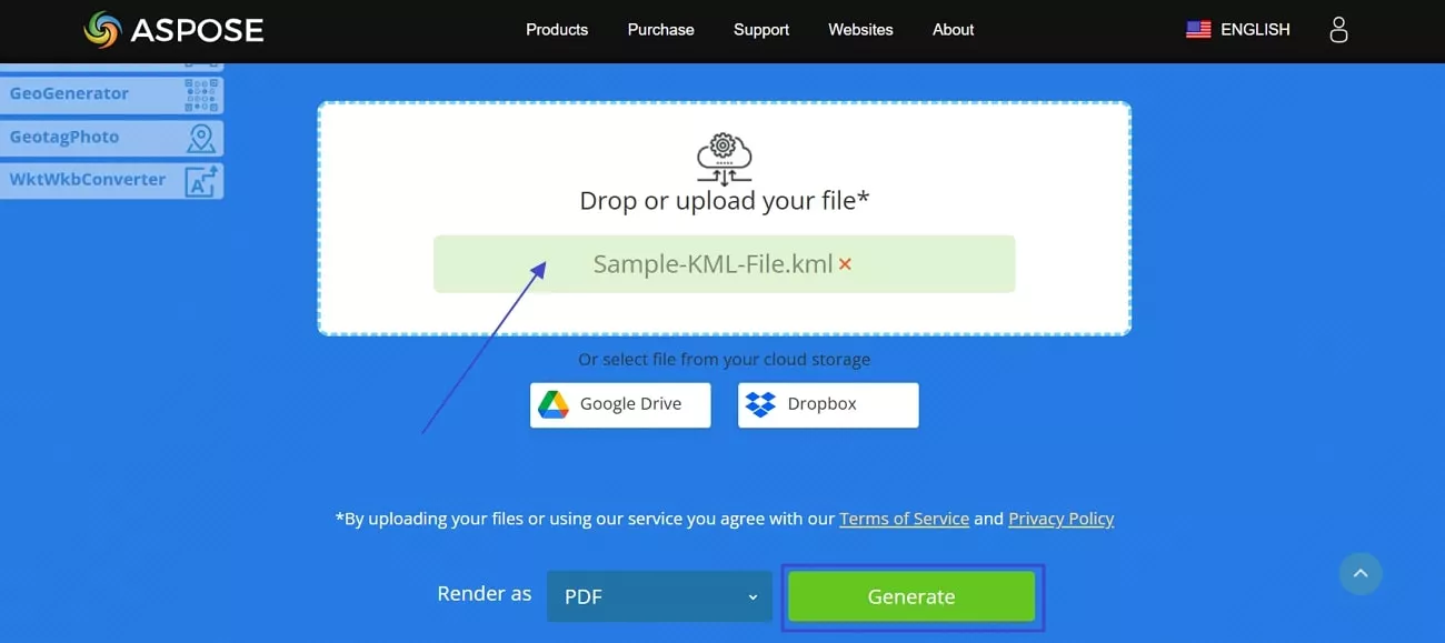 convert kml to pdf aspose