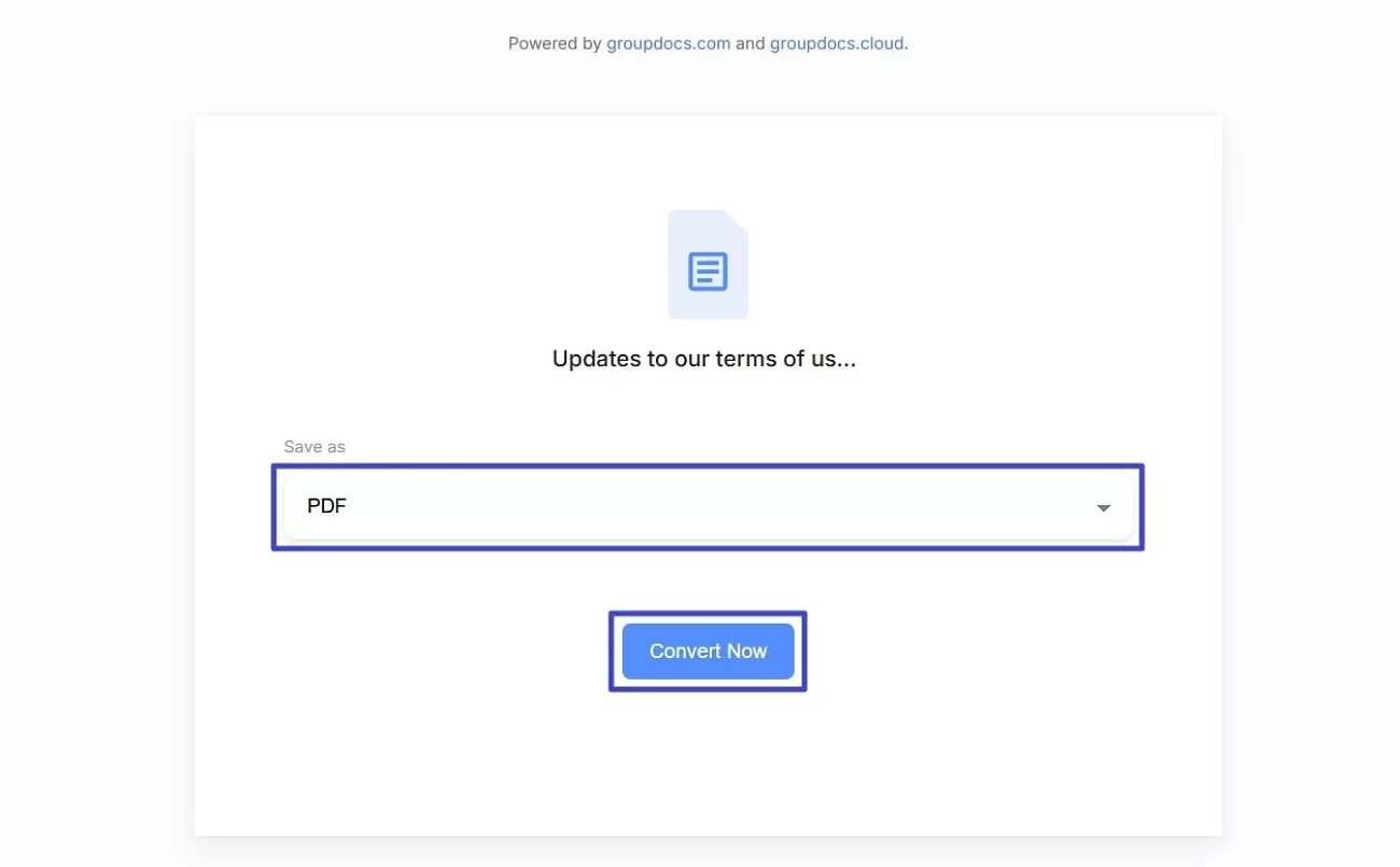 convert to pdf in groupdocs